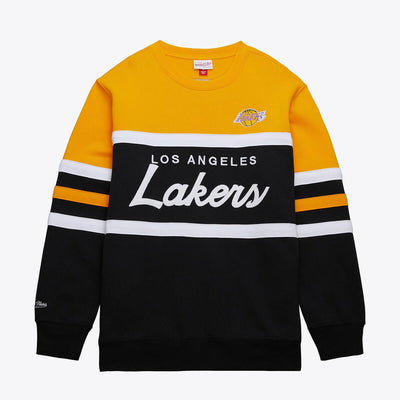 NBA HEAD COACH FLEECE CREW VINTAGE LOGO LAKERS - Black-Gold - Image 1