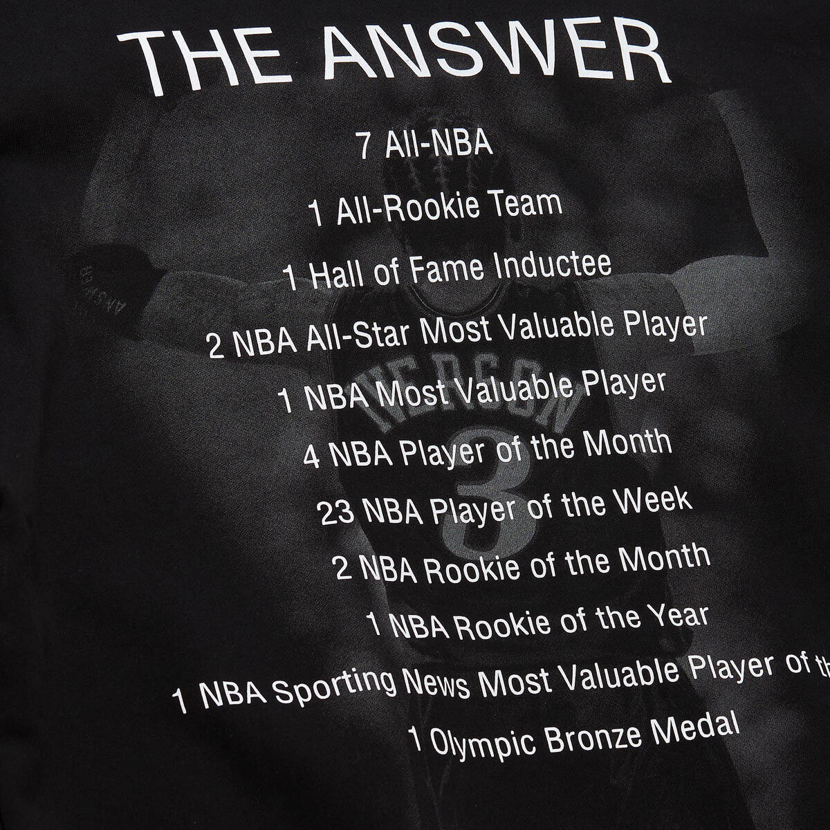 NBA PREMIUM N&N PLAYER FLEECE 76ERS ALLEN IVERSON Black FNNC6612-P76YYAIVBLCK - Image 3