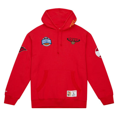NBA M&N CITY COLLECTION FLEECE HOODIE HAWKS Red FPHD4987-AHAYYPPPRED1 - Image 1