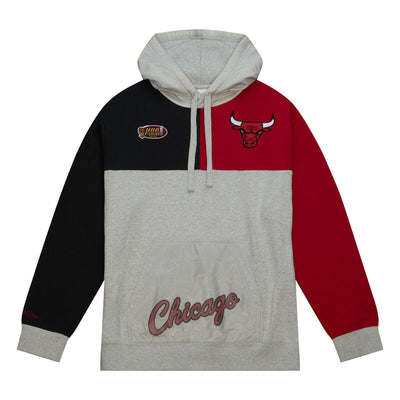 NBA TIE BREAKER FLEECE HOODIE BULLS - Grey Heather-Red - Image 1