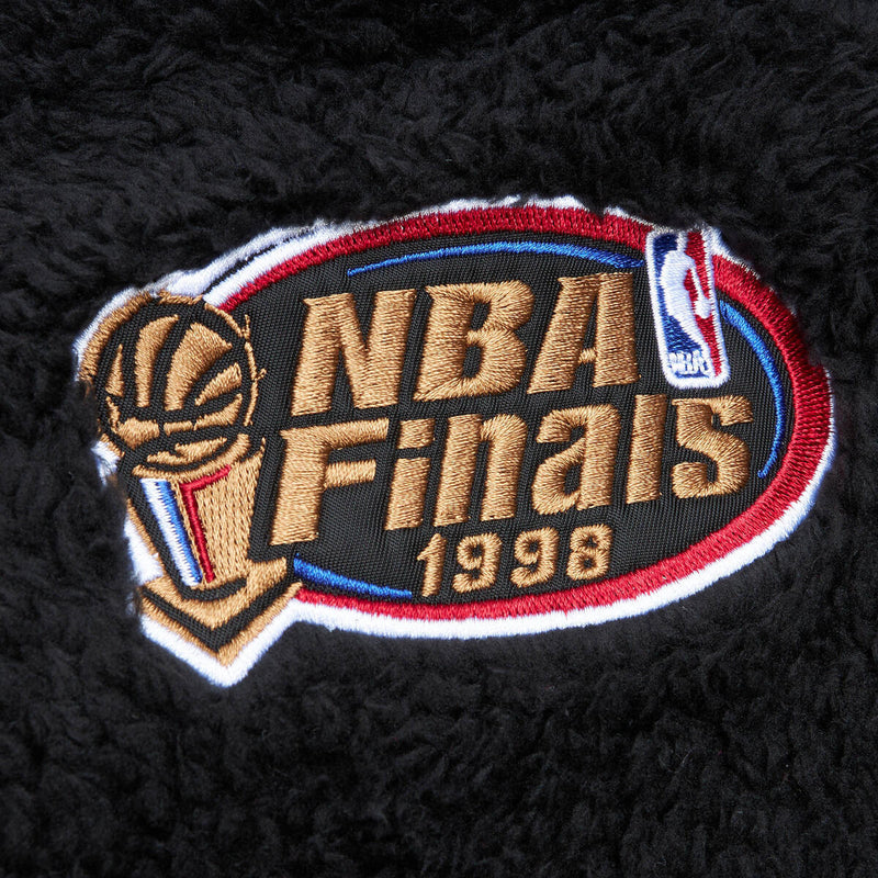 NBA POLAR FLEECE 1/4 ZIP PULLOVER HOODIE BULLS Black FPHD5933-CBUYYPPPBLCK - Image 4