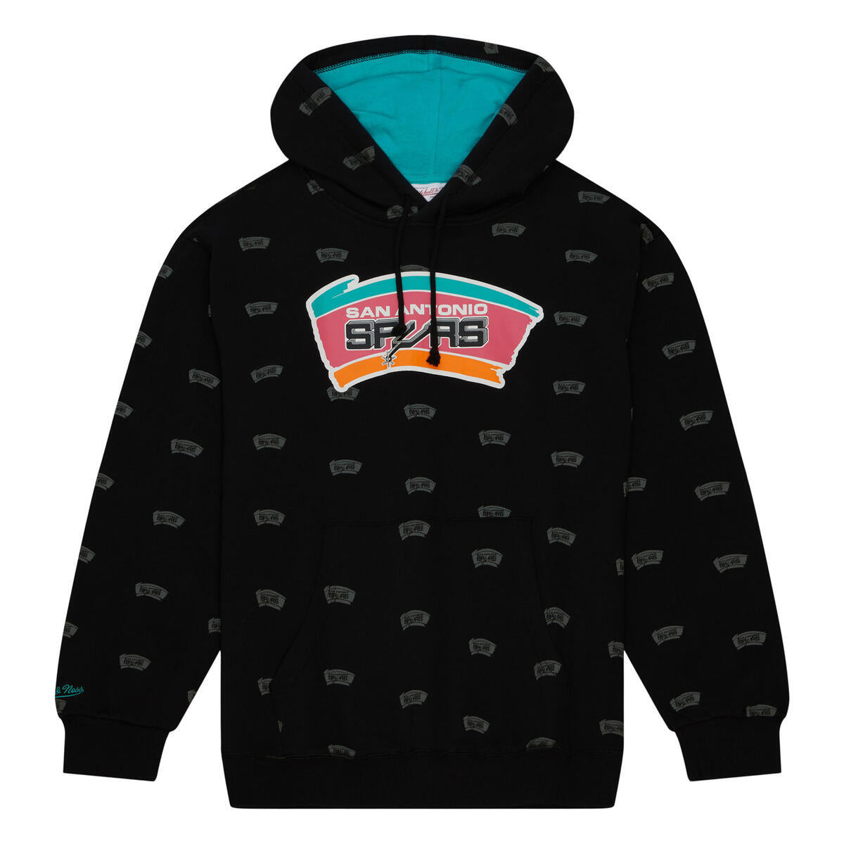 NBA AOP FLEECE HOODIE SPURS Black FPHD5940-SASYYPPPBLCK - Image 1