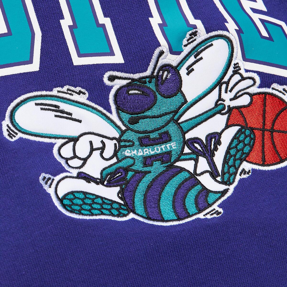 NBA PREMIUM FLEECE HOODIE VINTAGE LOGO HORNETS Hornets Blue FPHD6593-CHOYYPPPHRBL - Image 4