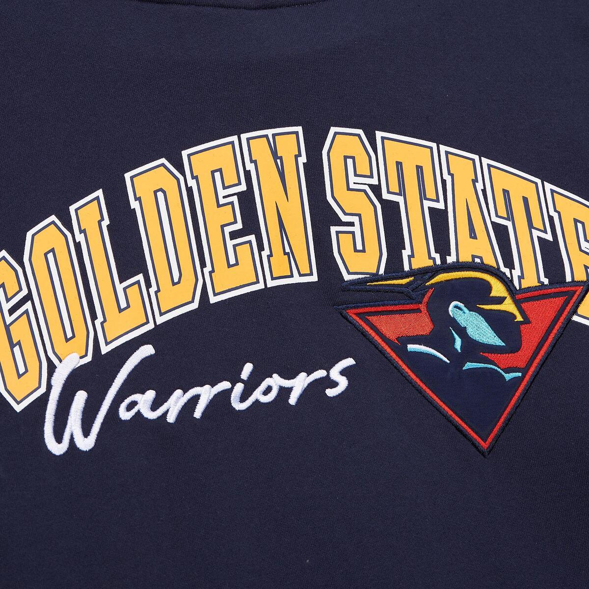 NBA PREMIUM FLEECE HOODIE VINTAGE LOGO WARRIORS Navy FPHD6593-GSWYYPPPNAVY - Image 3