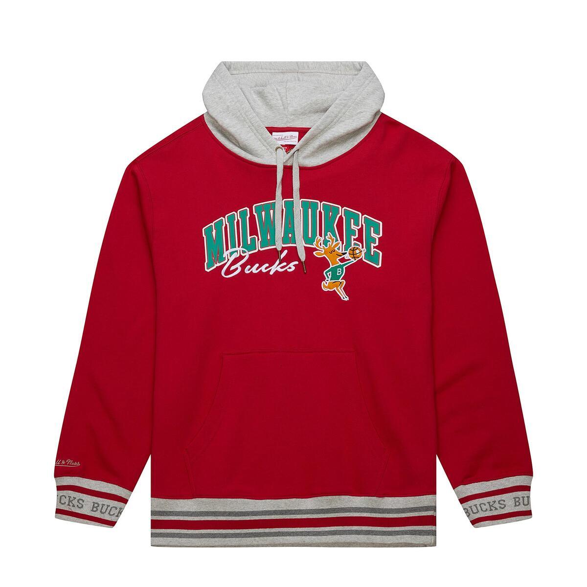 NBA PREMIUM FLEECE HOODIE VINTAGE LOGO BUCKS Scarlet FPHD6593-MBUYYPPPSCAR - Image 1
