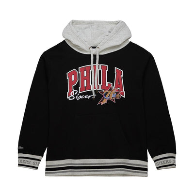 NBA PREMIUM FLEECE HOODIE VINTAGE LOGO 76ERS Black FPHD6593-P76YYPPPBLCK - Image 4