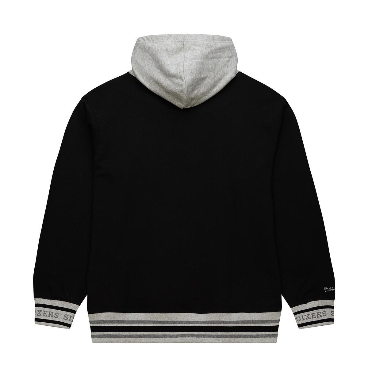 NBA PREMIUM FLEECE HOODIE VINTAGE LOGO 76ERS Black FPHD6593-P76YYPPPBLCK - Image 3