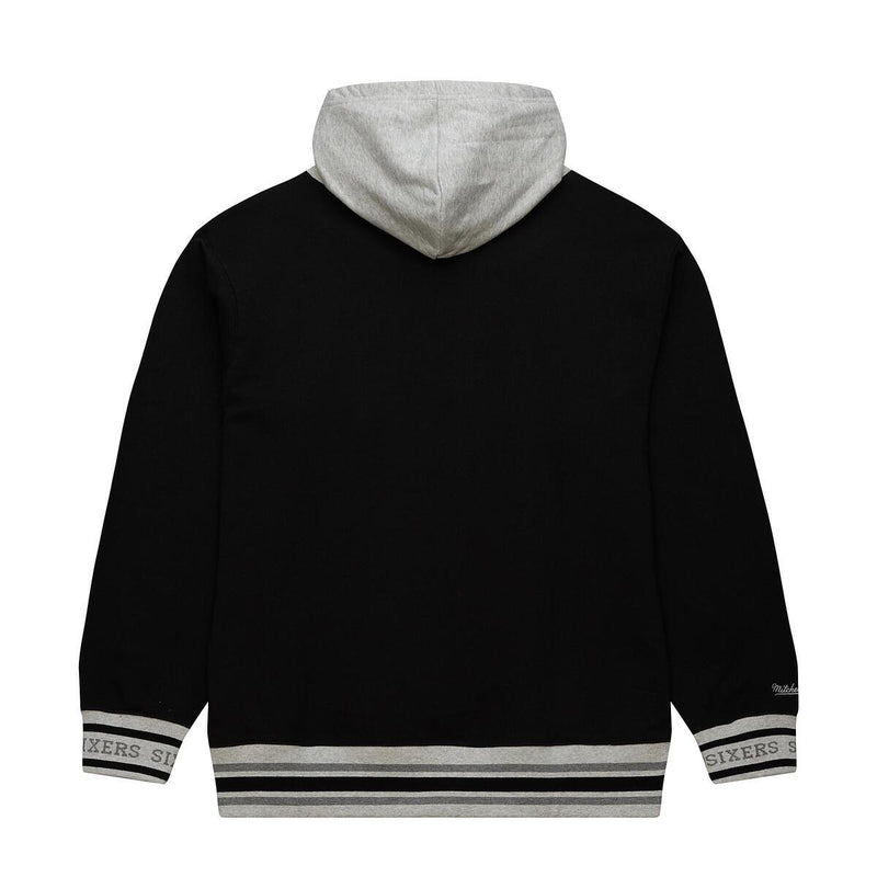 NBA PREMIUM FLEECE HOODIE VINTAGE LOGO 76ERS Black FPHD6593-P76YYPPPBLCK - Image 3