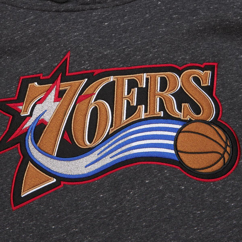 NBA SNOW WASHED FLEECE HOODIE 76ERS Black FPHD6598-P76YYPPPBLCK - Image 2
