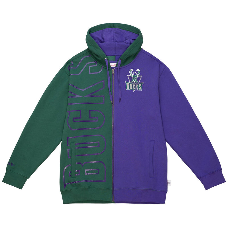 NBA FULL ZIP FLEECE 2.0 BUCKS Green-Purple FPZP3422-MBUYYPPPGNPR - Image 1