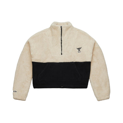 NBA W COZYFIELD HALF ZIP PULLOVER BULLS - Cream - Image 1