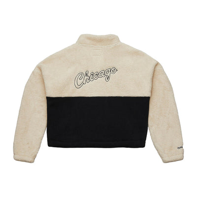 NBA W COZYFIELD HALF ZIP PULLOVER BULLS - Cream - Image 2