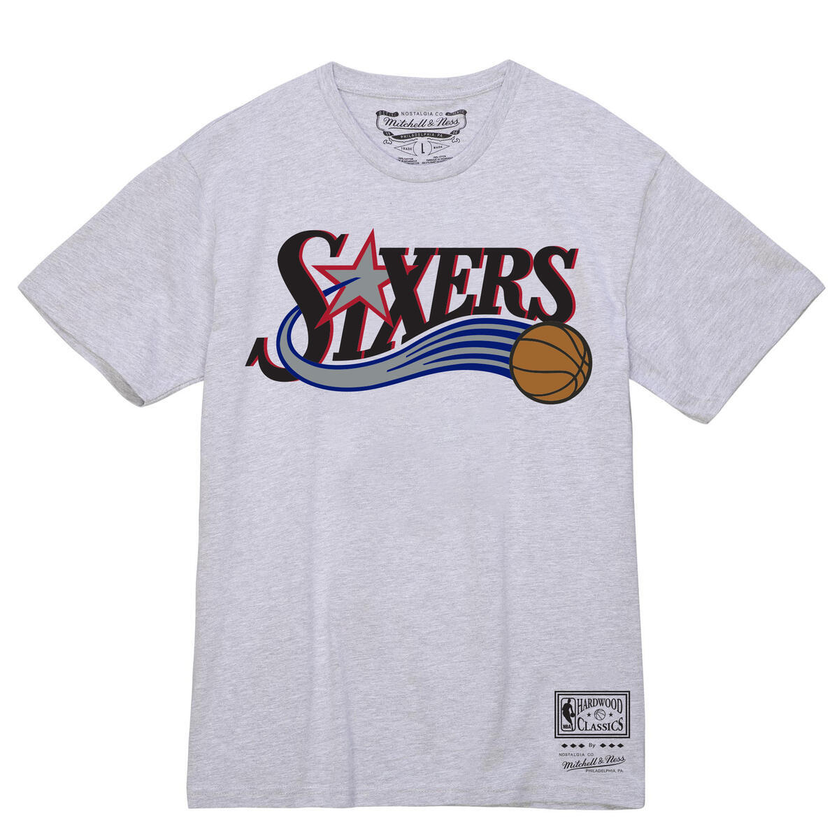NBA TEAM WORDMARK 1 TEE 76ERS - Grey Heather - Image 1