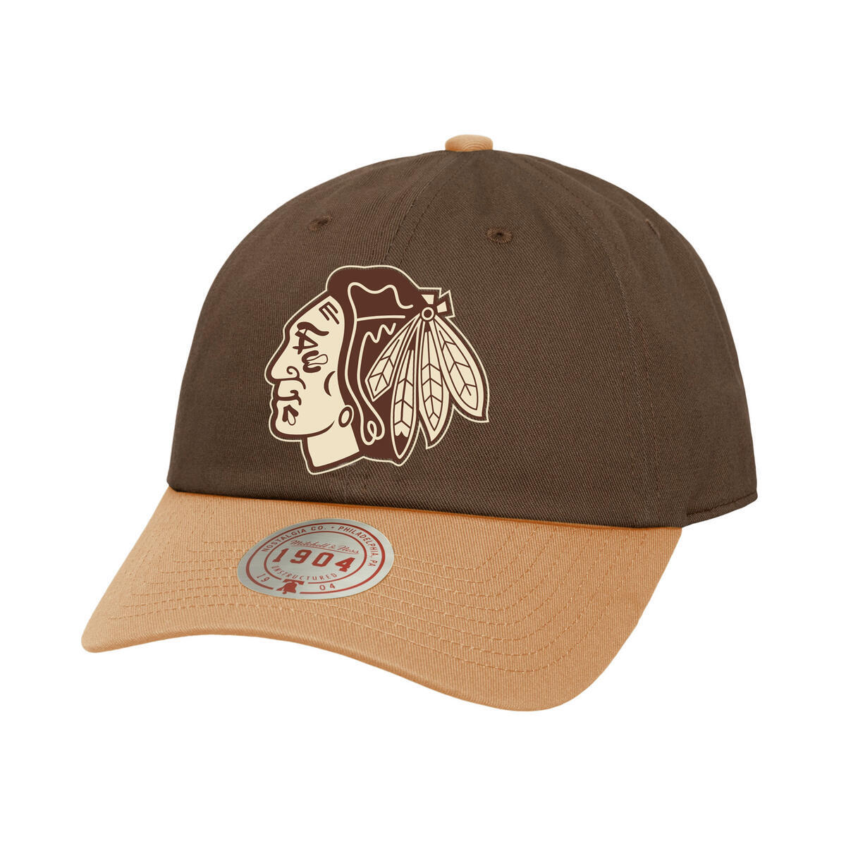 NHL LUX CHAIN STRAPBACK BLACKHAWKS - Brown - Image 1