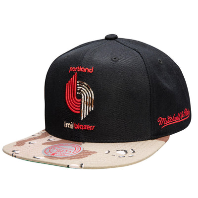 NBA CHOCO CAMO SNAPBACK HWC TRAIL BLAZERS Black HHSS1101-PTBYYPPPBLCK - Image 1