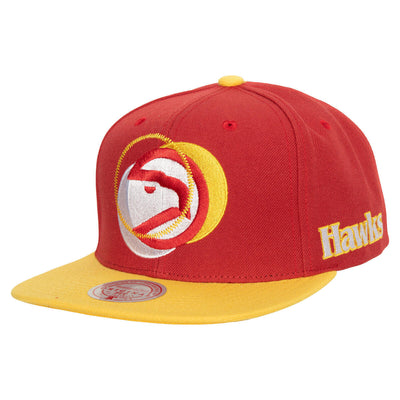 NBA LOGO BLUR SNAPBACK HWC HAWKS Red-Yellow HHSS4328-AHAYYPPPRDYW - Image 1