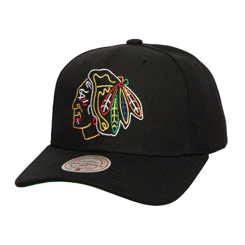 NHL NEON LOGO PRO SNAPBACK BLACKHAWKS Black HP9572-CBHBLCK - Image 1