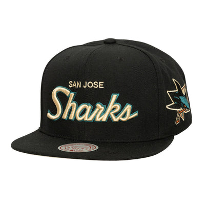 NHL CREAM SCRIPT SNAPBACK SHARKS - Black - Image 1