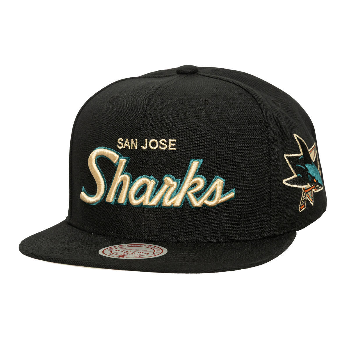 NHL CREAM SCRIPT SNAPBACK SHARKS - Black - Image 1