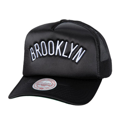 NBA SATIN TRUCKER NETS Black HT9739-BNEBLCK - Image 1