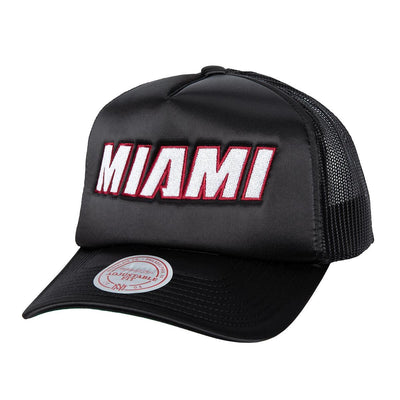 NBA SATIN TRUCKER HEAT Black HT9739-MHEBLCK - Image 1