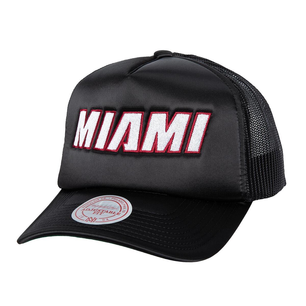 NBA SATIN TRUCKER HEAT Black HT9739-MHEBLCK - Image 1