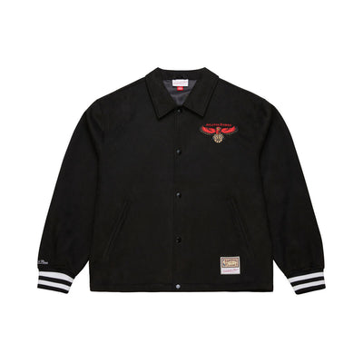 NBA OVERSWEEP VARSITY COACHES JACKET HAWKS Black JK10088-AHABLCK - Image 1