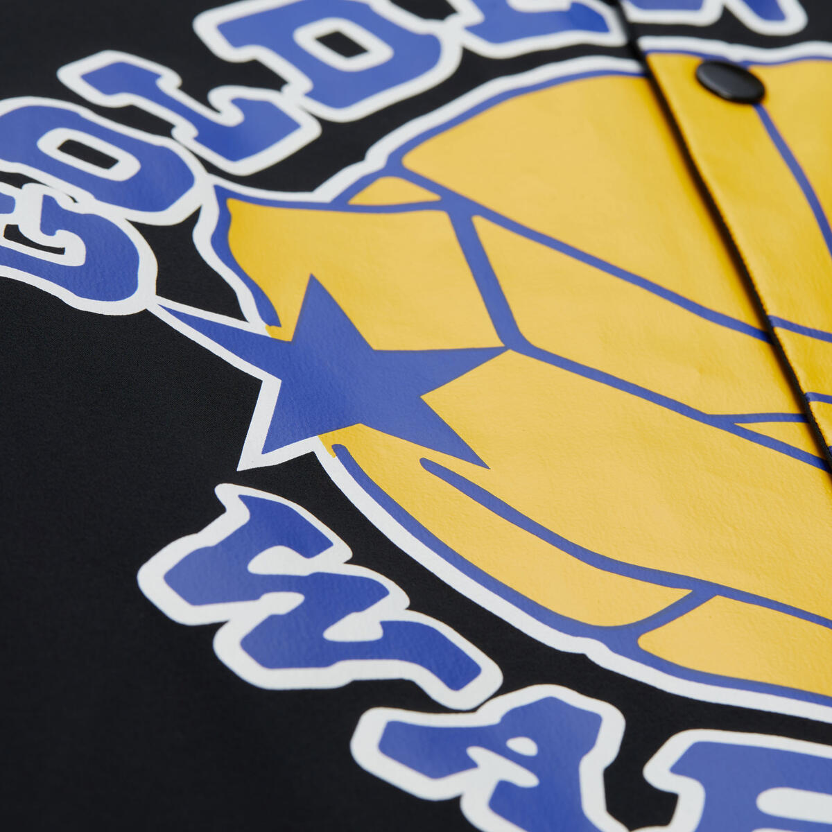 NBA MESH BLOCK COACHES JACKET WARRIORS Black JK10110-GSWBLCK - Image 3