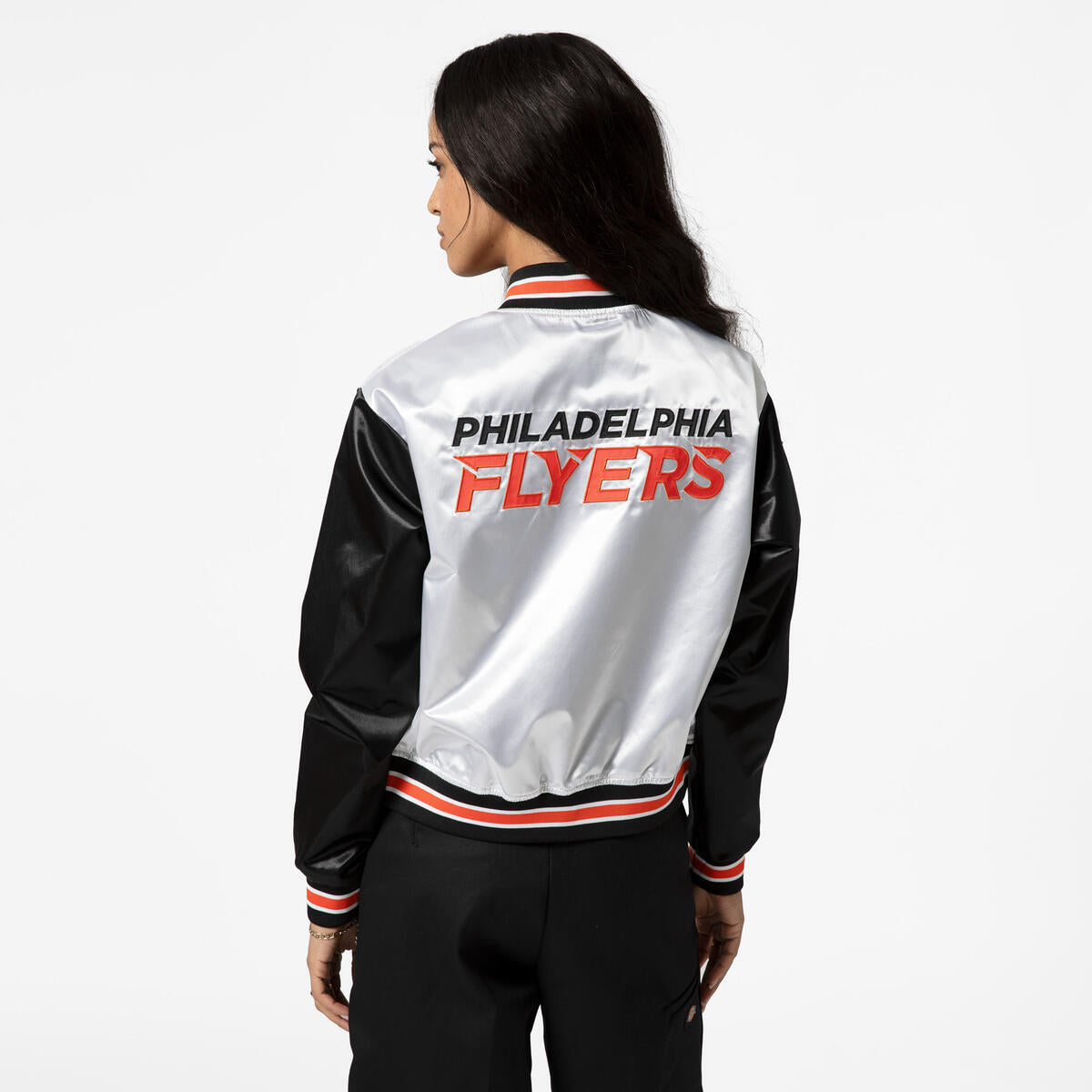 NHL WOMEN'S CROP SATIN JACKET FLYERS - Image 5