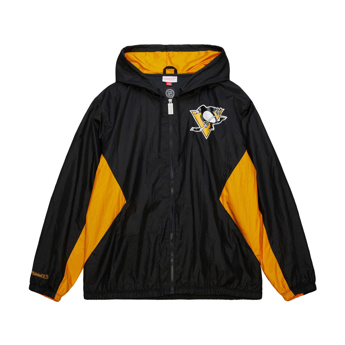 NHL PLAYMAKER FULL ZIP WINDBREAKER CURRENT LOGO PENGUINS Black JK11150-PPEBLCK - Image 1