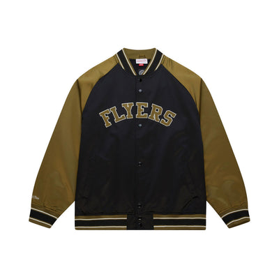 NHL DOUBLE CLUTCH LW SATIN JACKET PHILADELPHIA FLYERS - BLACK-OLIVE - Image 1