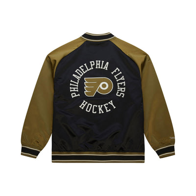 NHL DOUBLE CLUTCH LW SATIN JACKET PHILADELPHIA FLYERS - BLACK-OLIVE - Image 2