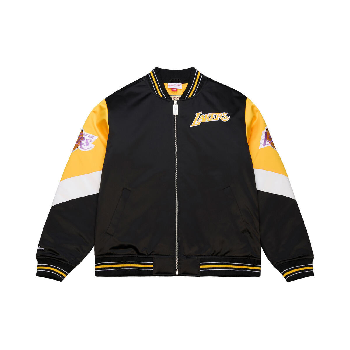 NBA THROW IT BACK HEAVYWEIGHT SATIN JACKET VINTAGE LAKERS - Image 1
