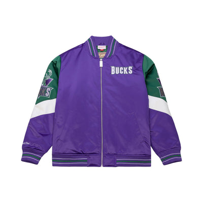 NBA THROW IT BACK HEAVYWEIGHT SATIN JACKET VINTAGE BUCKS - Image 1