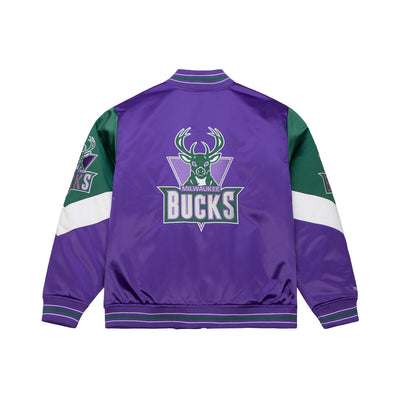 NBA THROW IT BACK HEAVYWEIGHT SATIN JACKET VINTAGE BUCKS - Image 2