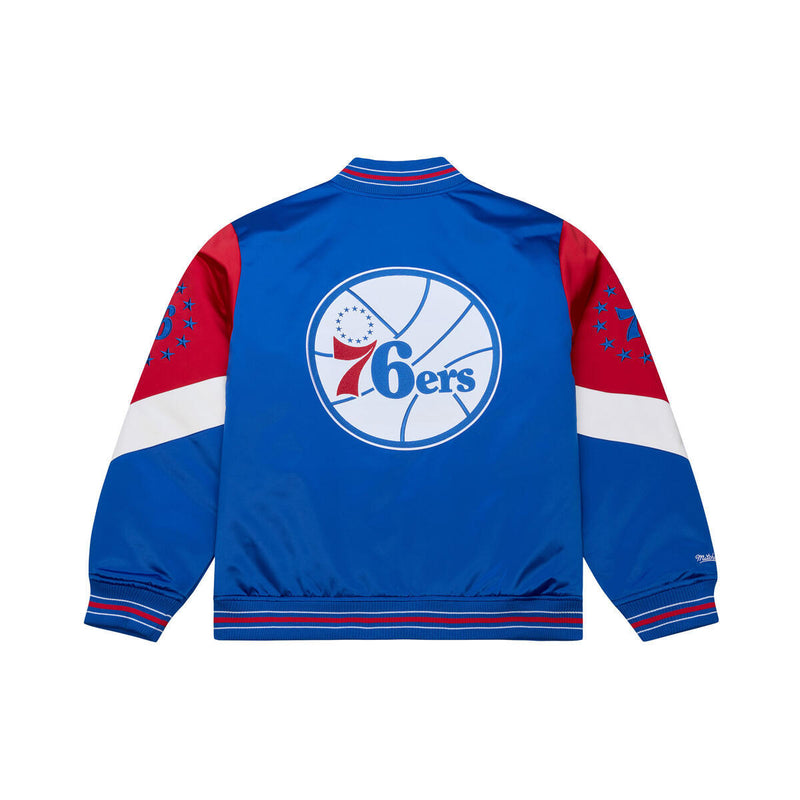 NBA THROW IT BACK HEAVYWEIGHT SATIN JACKET VINTAGE 76ERS - Image 2