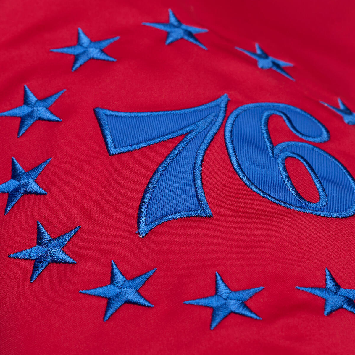 NBA THROW IT BACK HEAVYWEIGHT SATIN JACKET VINTAGE 76ERS - Image 5