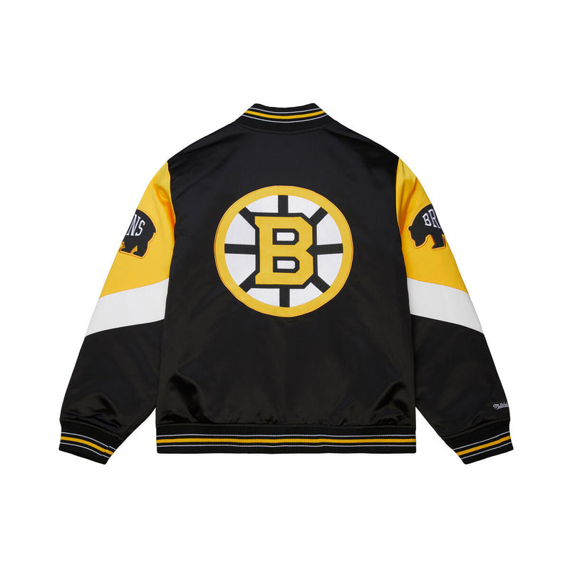 NHL THROW IT BACK HEAVYWEIGHT SATIN JACKET CURRENT BRUINS - Image 2