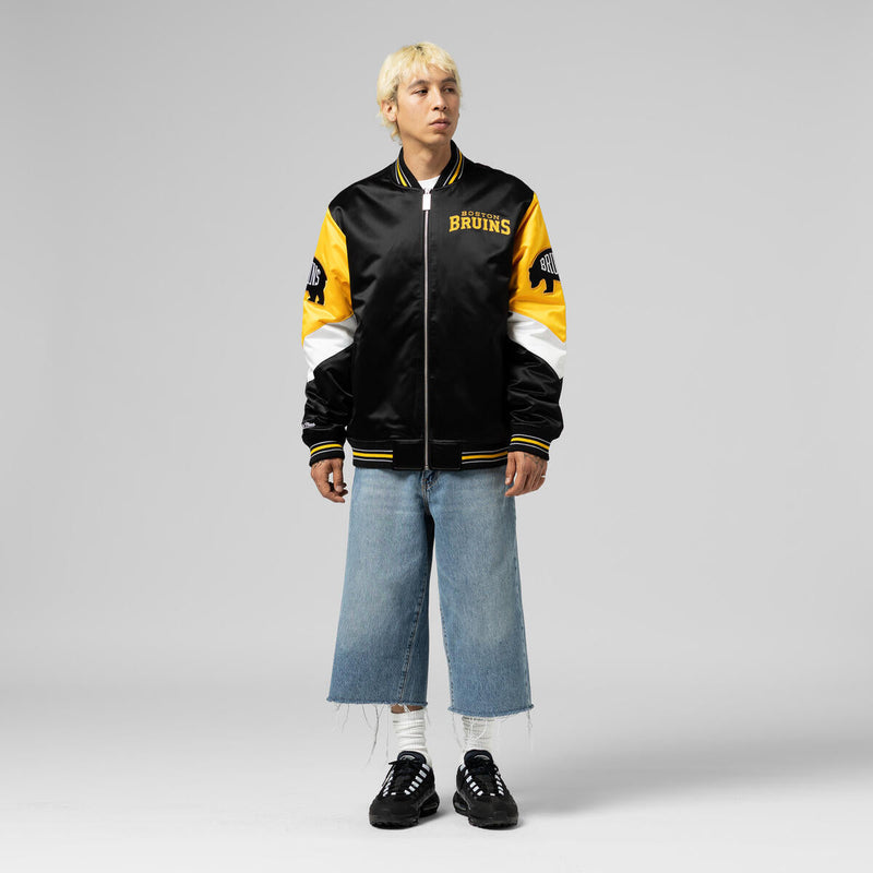 NHL THROW IT BACK HEAVYWEIGHT SATIN JACKET CURRENT BRUINS - Image 9