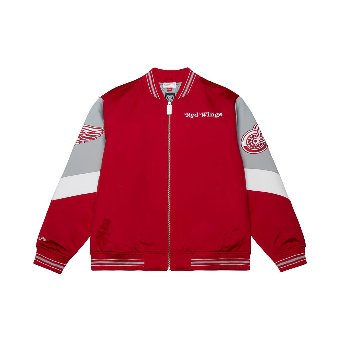 NHL THROW IT BACK HEAVYWEIGHT SATIN JACKET CURRENT RED WINGS - Scarlet - Image 1