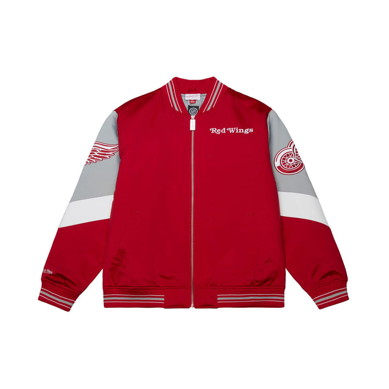 NHL THROW IT BACK HEAVYWEIGHT SATIN JACKET CURRENT RED WINGS - Scarlet - Image 1