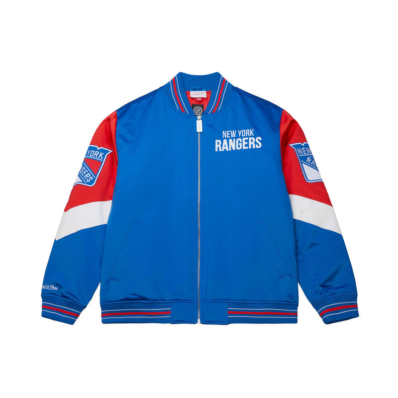 NHL THROW IT BACK HEAVYWEIGHT SATIN JACKET CURRENT RANGERS - Image 1