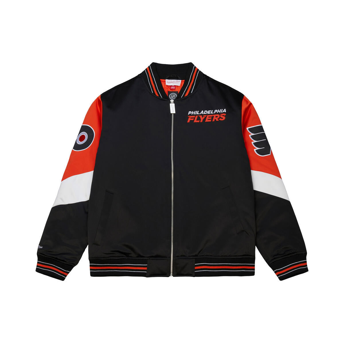 NHL THROW IT BACK HEAVYWEIGHT SATIN JACKET CURRENT FLYERS - Image 1