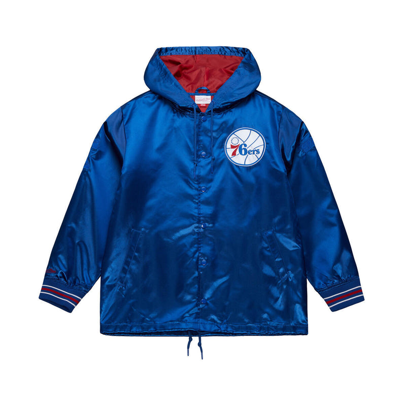 NBA DOWNTOWN COLLECTION SATIN COACHES JACKET VINTAGE 76ERS - Image 1
