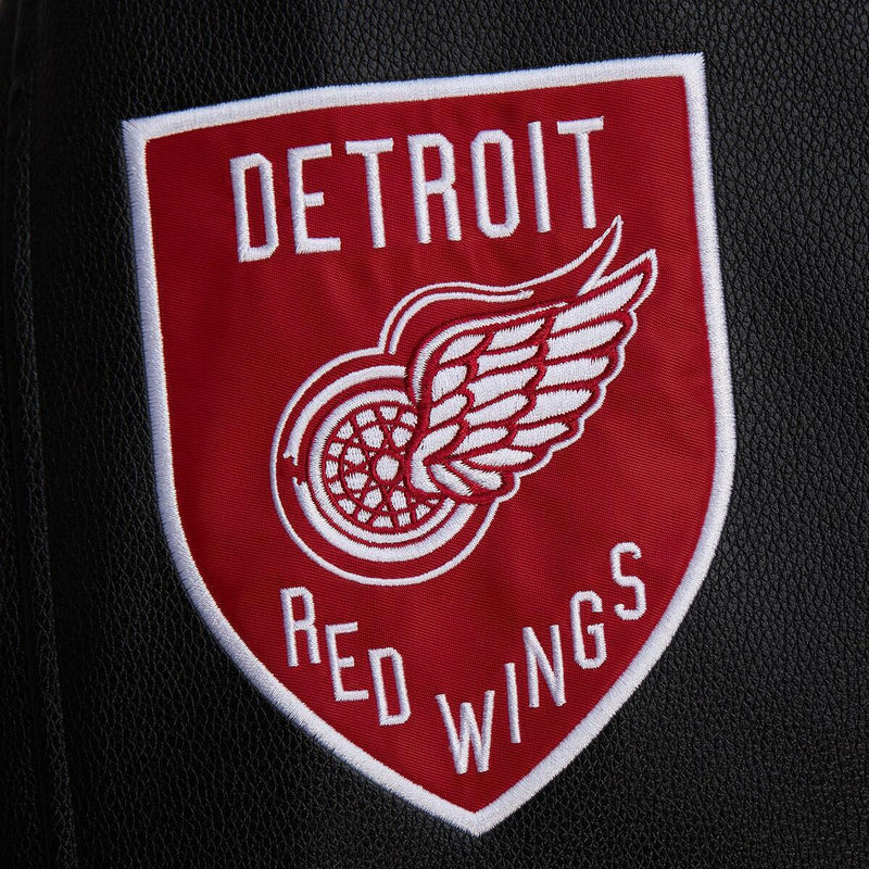 NHL BLACK OUT COLLECTION VARSITY JACKET CURRENT LOGO RED WINGS Black JK11349-DRWBLCK - Image 6