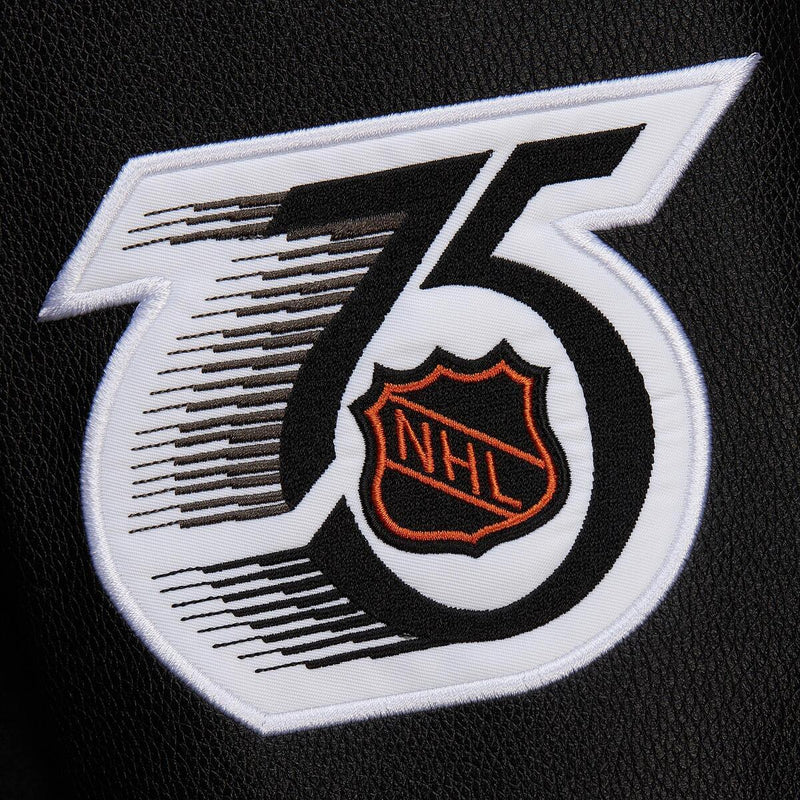NHL BLACK OUT COLLECTION VARSITY JACKET CURRENT LOGO RED WINGS Black JK11349-DRWBLCK - Image 7