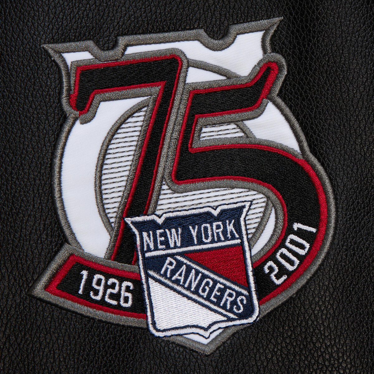 NHL BLACK OUT COLLECTION VARSITY JACKET CURRENTLOGO RANGERS Black JK11349-NYABLCK - Image 5