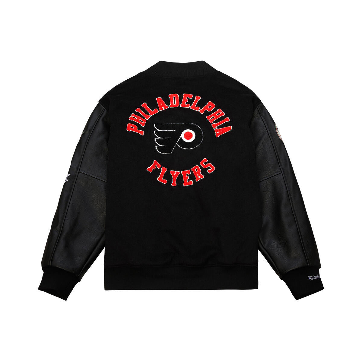 NHL BLACK OUT COLLECTION VARSITY JACKET CURRENT LOGO FLYERS Black JK11349-PFLBLCK - Image 2