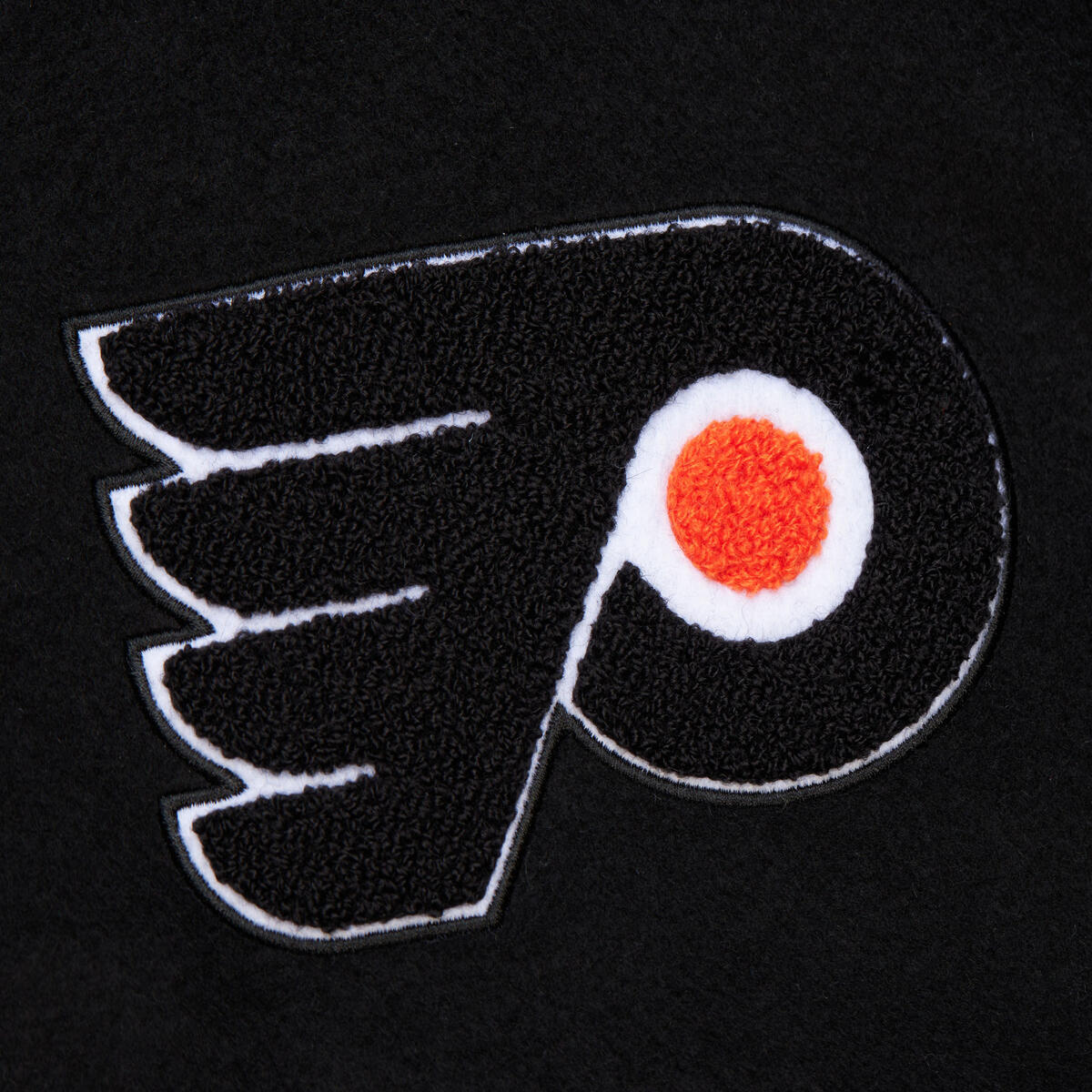 NHL BLACK OUT COLLECTION VARSITY JACKET CURRENT LOGO FLYERS Black JK11349-PFLBLCK - Image 5