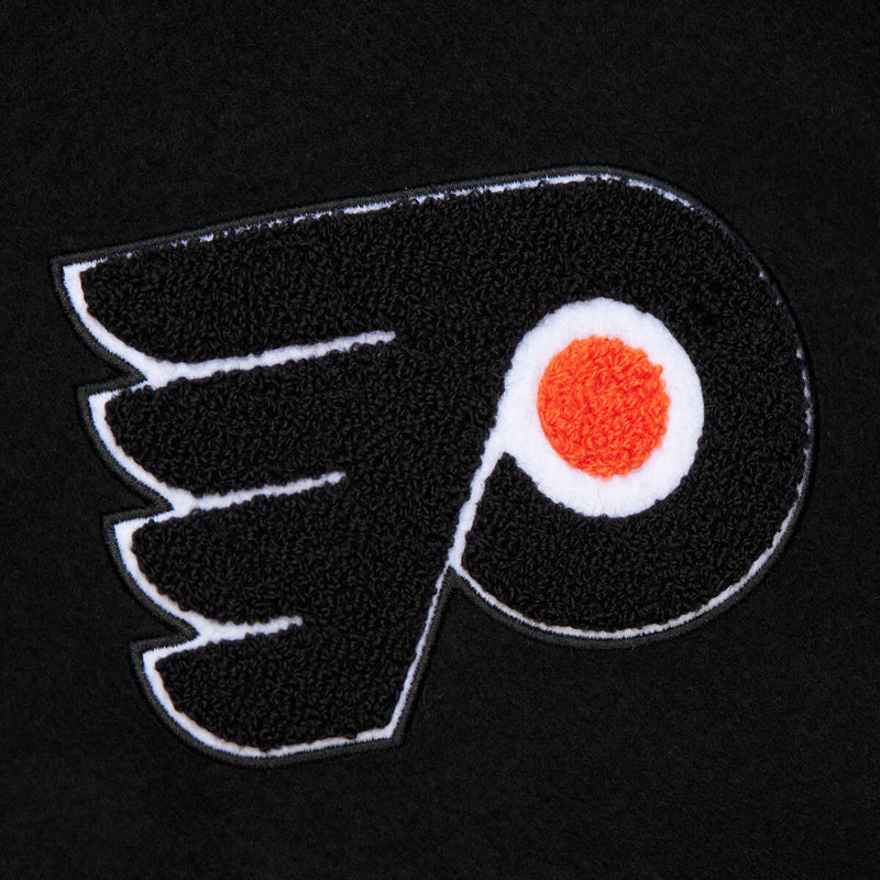 NHL BLACK OUT COLLECTION VARSITY JACKET CURRENT LOGO FLYERS Black JK11349-PFLBLCK - Image 5